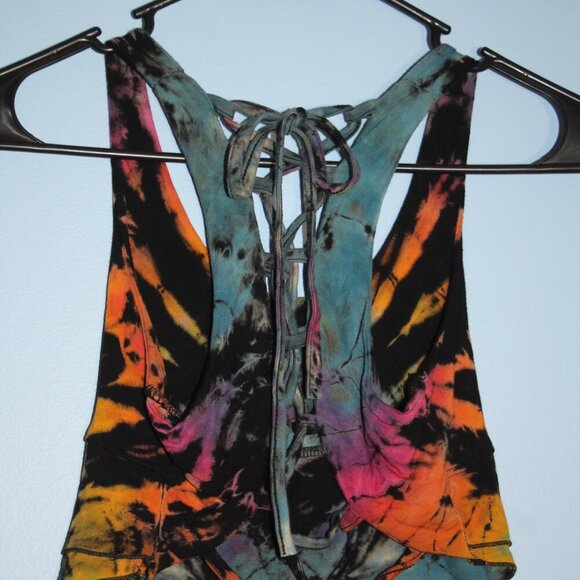 Tie Die Tank Top Braided Back Small - Picture 8 of 11